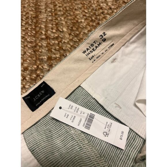 J. Crew New With Tags 9" linen short Green waist 32” - Picture 2 of 4